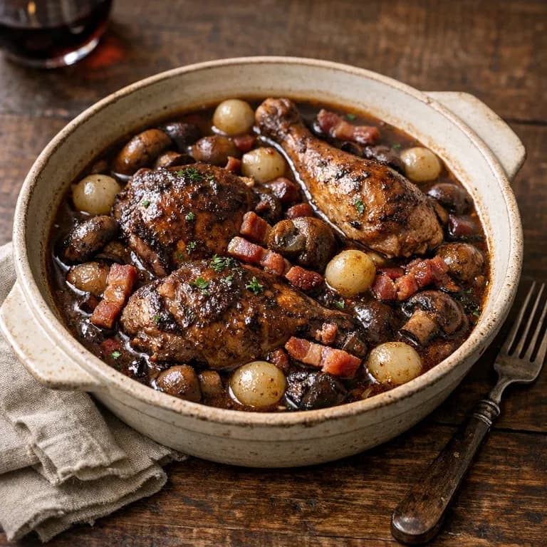 Coq au vin traditionnel