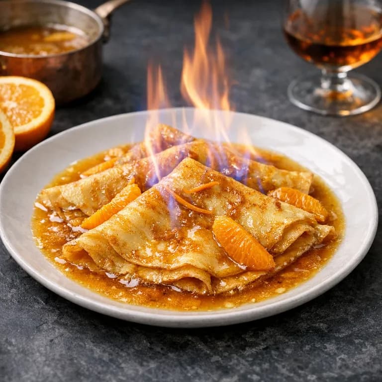 Crêpes Suzette flambées
