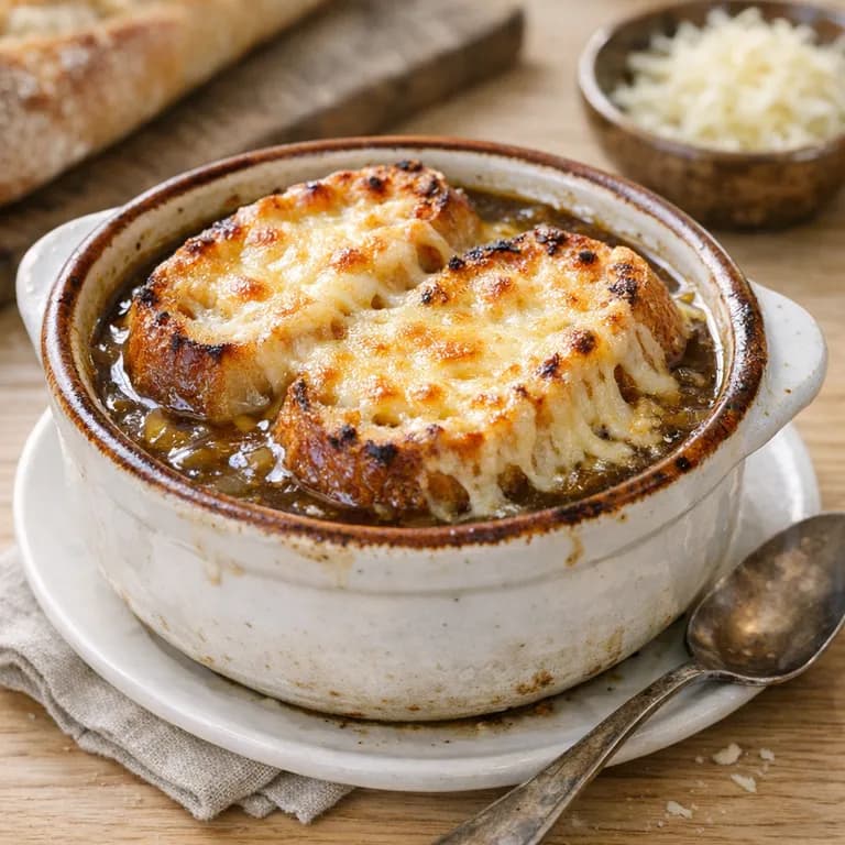 Soupe à l'oignon gratinée
