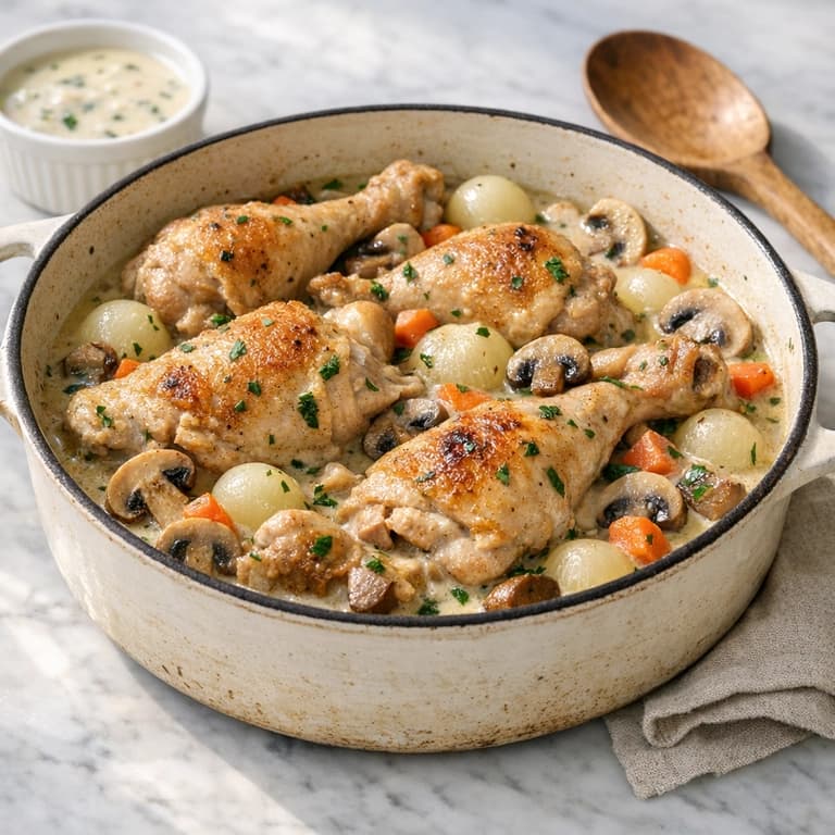 Fricassée de poulet à l'ancienne
