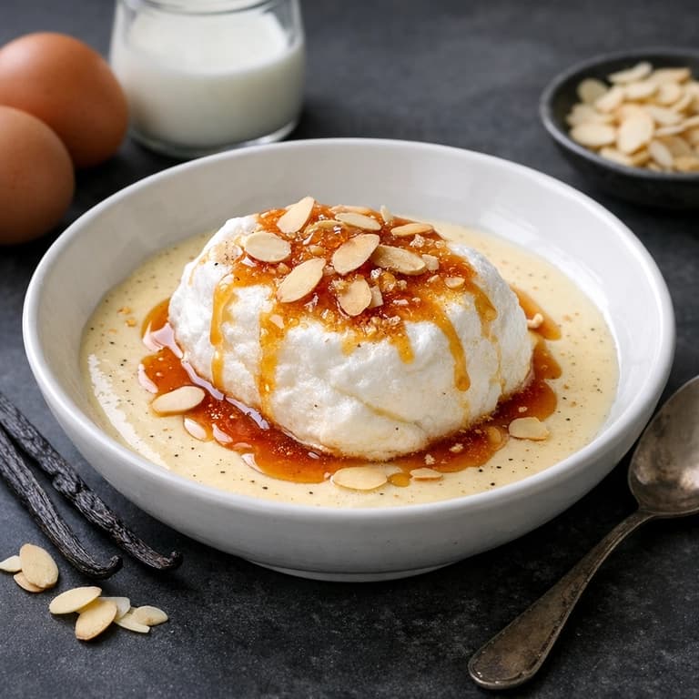Île flottante à la crème anglaise