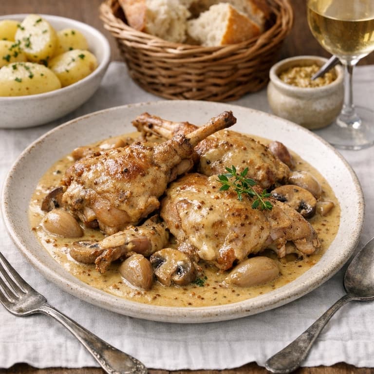 Lapin à la moutarde à la crème