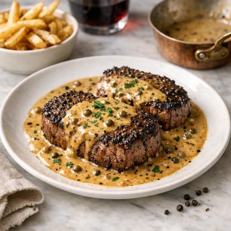 Steak au poivre sauce cognac