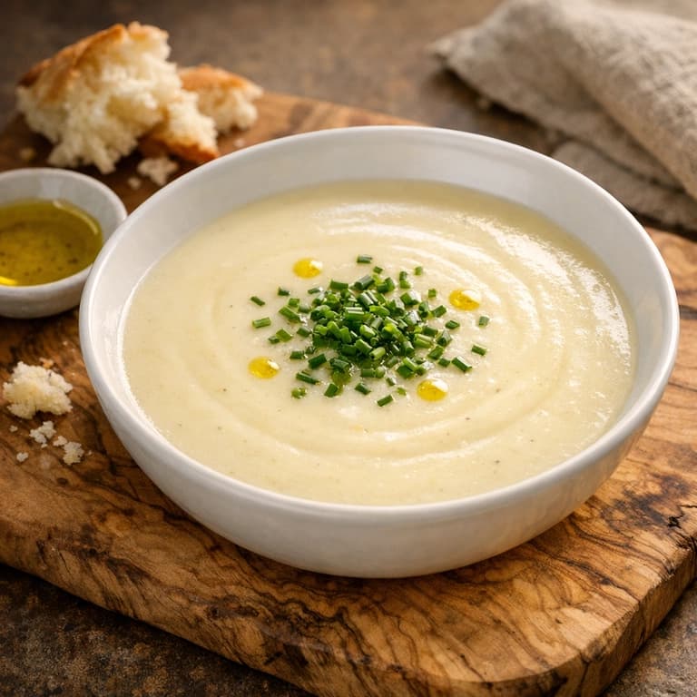 Vichyssoise, chilled French leek and potato soup